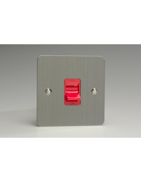 45A Cooker Switch & Switched Socket with Neon (Double Plate) Chrome