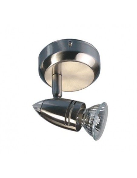 240v 50w GU10 x1 Spot Circular Base - Brushed Chrome 