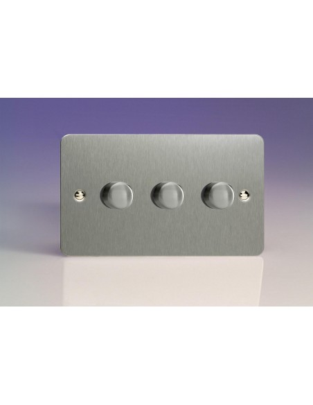 4 Gang 2 Way 400w Dimmer Switch Brushed Chrome