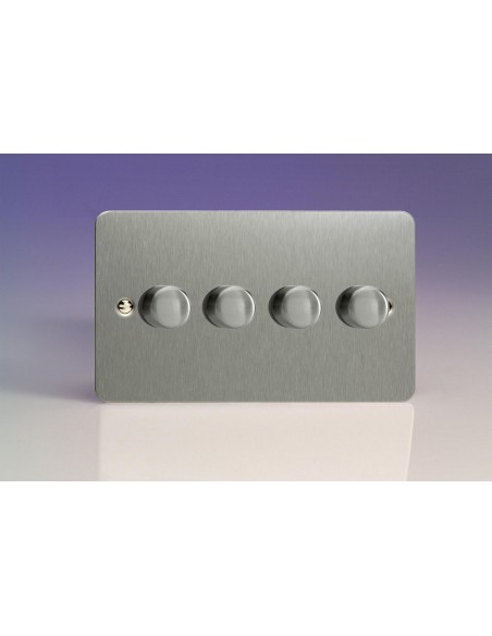4 Gang 2 Way 250w Low Voltage Dimmer Switch Brushed Chrome