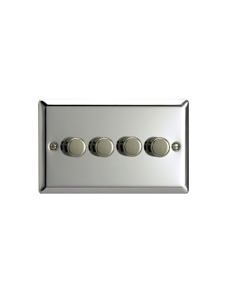 4 Gang 2 Way 250w Dimmer Switch Mirror Chrome
