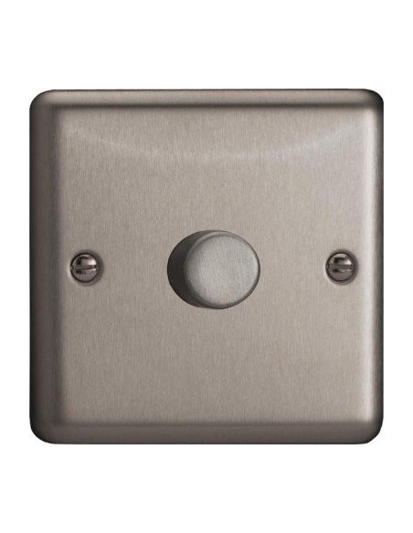 1 Gang 2 Way 400w Dimmer Switch Matt Chrome