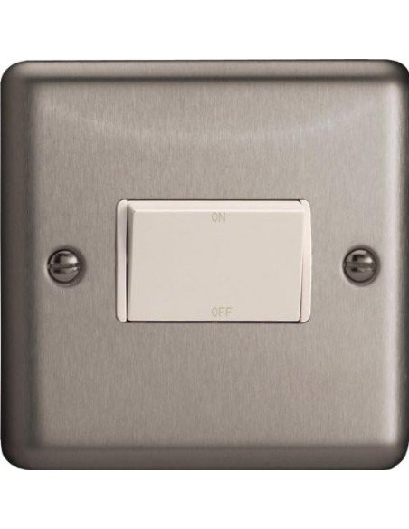 10A 3 Pole Fan Isolator Switch Matt Chrome with White Inserts