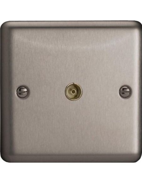 1 Gang Co-Axial Socket Matt Chrome