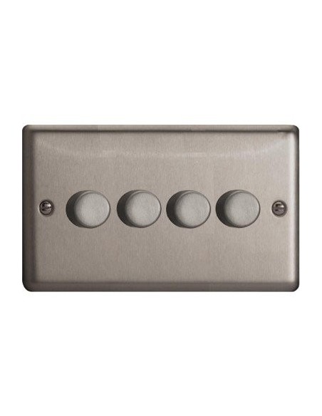 4 Gang 2 Way 250W Dimmer Switch Matt Chrome
