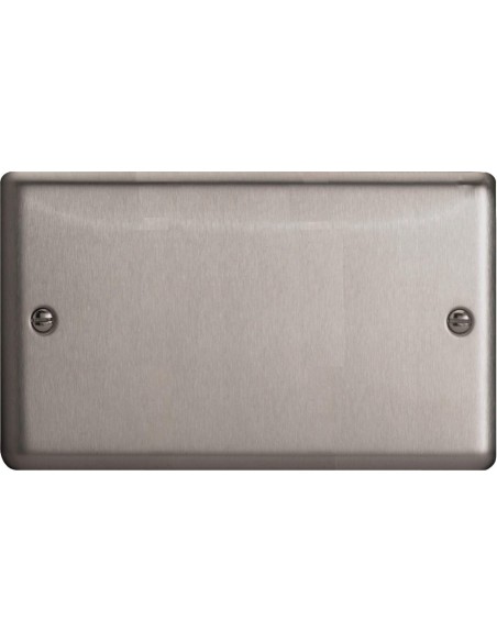 2 Gang Blank Plate Matt Chrome