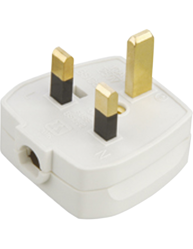 13A 3 Pin Plug White Fitted with 5...