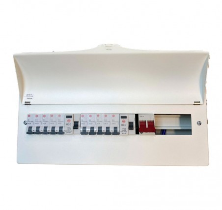 Wylex 15 Way Split Load 80A Consumer Unit  c/w 2 x 80A RCD and 1 x 100 Amp DP Isolator