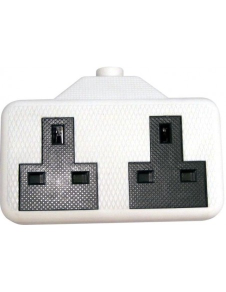 13A 2G Trailing Socket White 