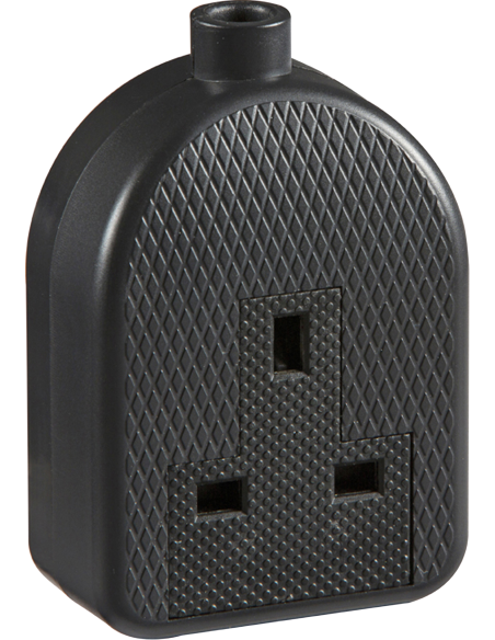 13A 1G Trailing Socket Black