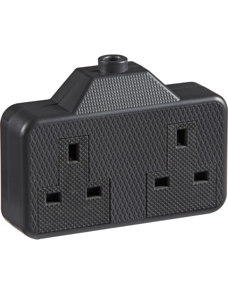 13A 2G Trailing Socket Black 