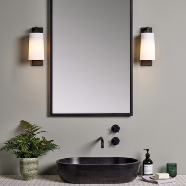 Lago 280 with White Glass Shade - Bronze