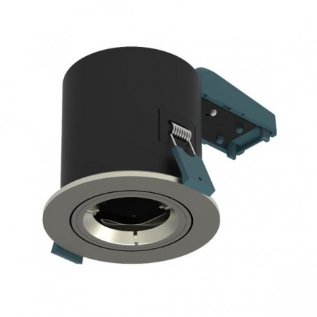 Fire Rated GU10 Tilt Downlight Satin Chrome