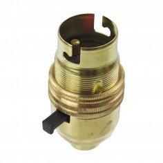 Switched Brass Lampholder - BC