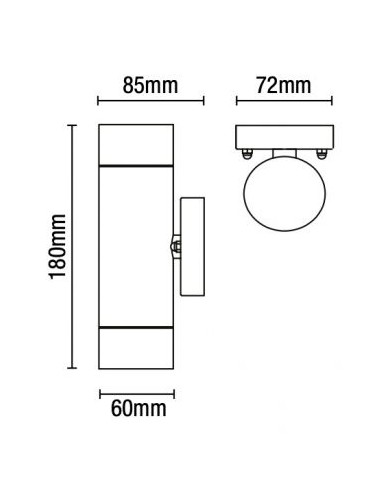 Twin Up/Down Wall Light - Light Bronze - IP54