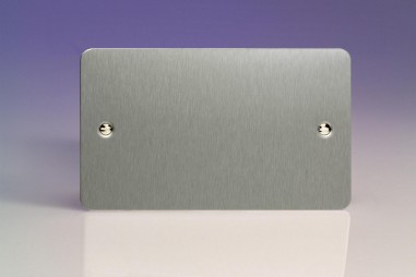 Double Blank Plate Brushed Steel