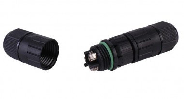 IP68 10 Amp 3 Pole Plug & Socket Connector - Black 