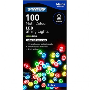 100 Multi-coloured LEDs with Green Cable