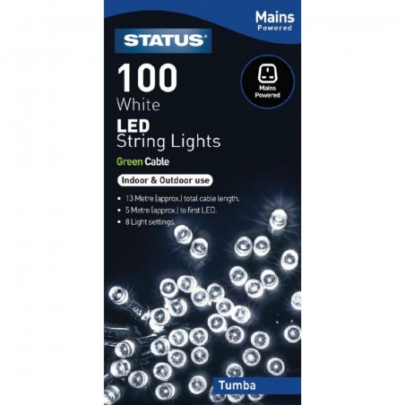 20 Multi-coloured Fairy Lights with Green Cable 