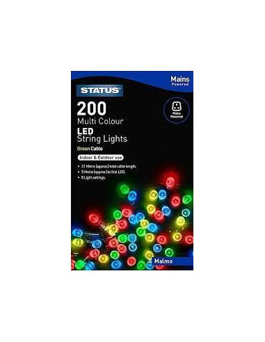 200 Multi-coloured LEDs with Green Cable