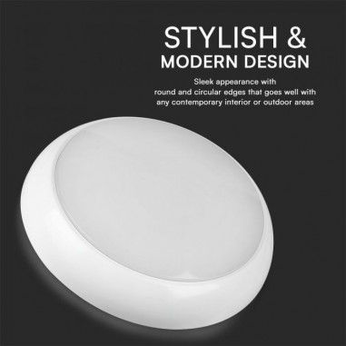 20w LED Emergency Bulkhead with Emergency Battery & Sensor - Switchable wattage & colour temperature