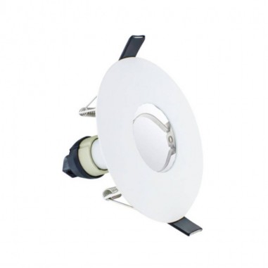 EvoFire Fire Rated GU10 Fixed Downlight 70-100mm Cutout IP65 rated White Round Slim Integral LED