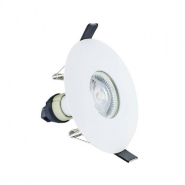 EvoFire Fire Rated GU10 Fixed Downlight 70-100mm Cutout IP65 rated White Round Slim Integral LED
