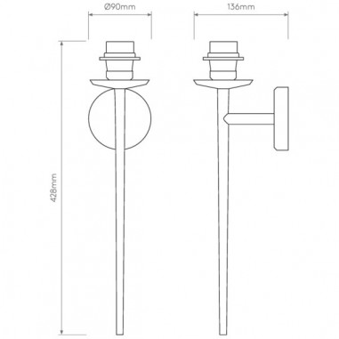 Deauville Wall Light Bronze with White Shade ***LAST 2 IN STOCK***