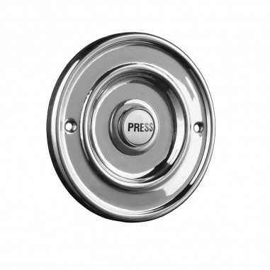 Wired Bell Push Round Doorbell (Chrome)