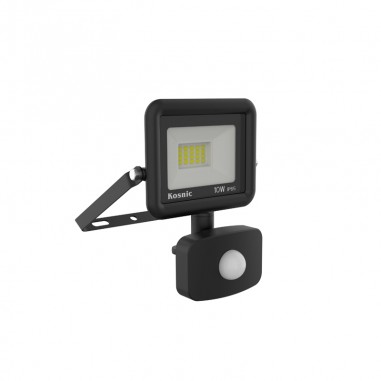10w Slim LED Floodlight with PIR Black
