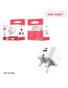 20W Fast Charger Dual Port Wall Plug - USB A & USB-C