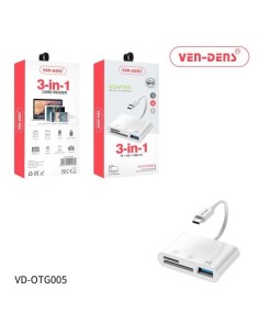 3 in 1 Card Reader - USB C plug to USB A  + SD + TF