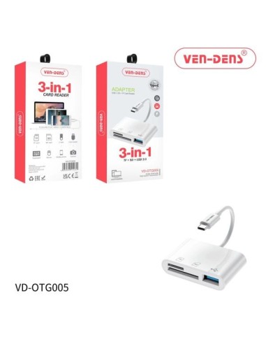 3 in 1 Card Reader - USB C plug to USB A  + SD + TF