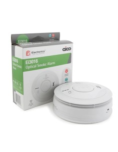 Ei3016 Mains Interlinked Optical Smoke Alarm with 10 year Rechargeable Lithium Cell Back-up