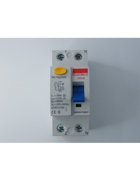 100 Amp 30mA 2 Pole Contactum RCD 2 Pole