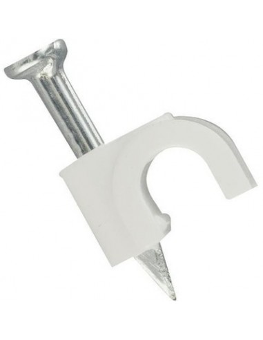 4.0mm Round Cable Clips White (100 Pack)