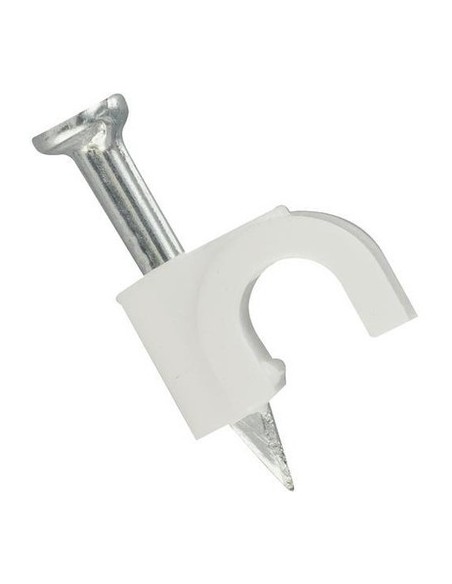 4.0mm Round Cable Clips White (100 Pack)