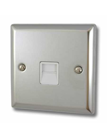 Telephone Slave Socket Flush - Chrome 