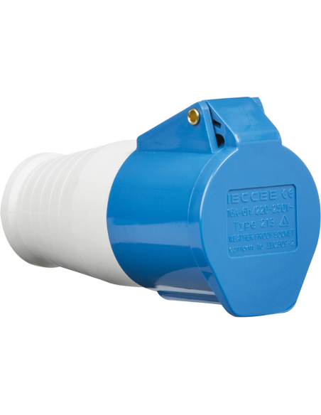 240v 16 Amp 3 Pin Commando Socket - Blue - IP44
