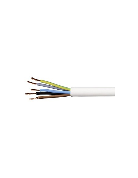 3185Y 0.75 mm 5 Core White PVC Flexible Cable (Per Mtr)