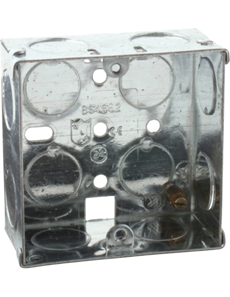 1 Gang 35mm Steel Galvanised KO Box 