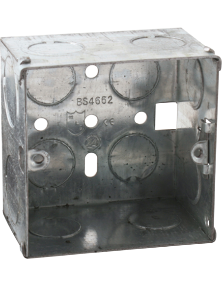 1 Gang 47mm Steel Galvanised KO Box 