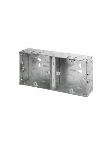 2 Gang 35mm Dual Steel Galvanised KO Box