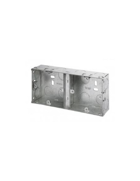 2 Gang 35mm Dual Steel Galvanised KO Box 