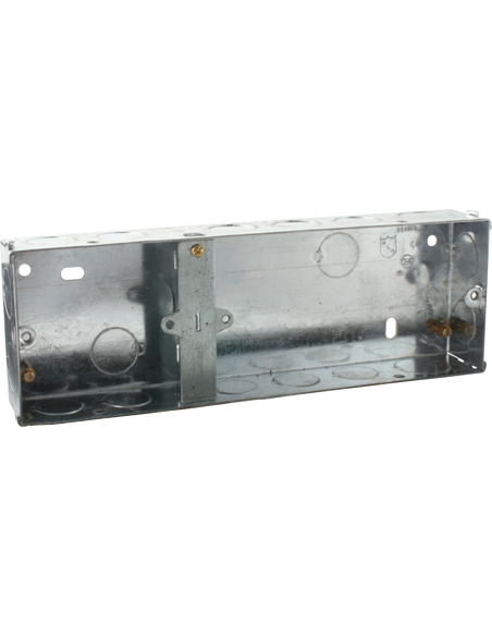 3 Gang 35mm Single & Double Steel Galanised KO Box 