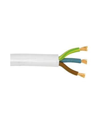 3183Y 1.50mm 3 Core White PVC Flexible Cable (50m)