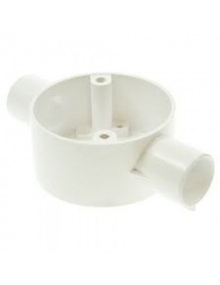20mm White PVC Through Conduit Box