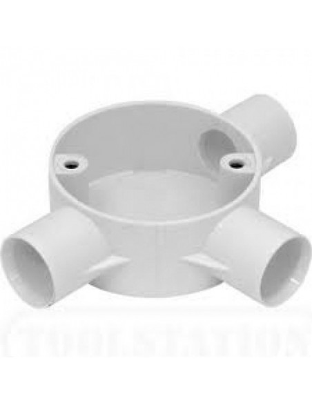 20mm White PVC Tee Conduit Box