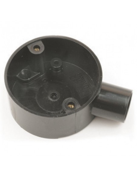 20mm Black PVC 1 Way Terminal Conduit Box