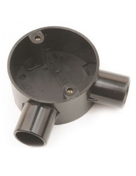 20mm Black PVC Angle Conduit Box